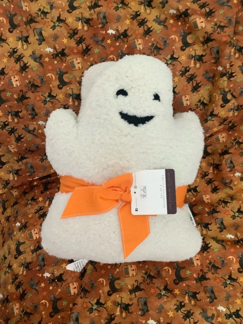 TWO Halloween Ghost pillows NWT SOFT AND CUDDLY